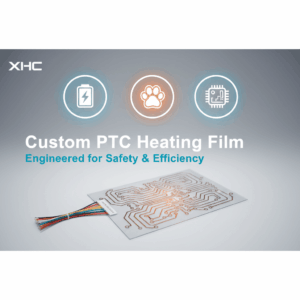 Custom PTC heating film manufactured by XHC, engineered for safety and efficiency in EV batteries, pet pads, and smart electronics.