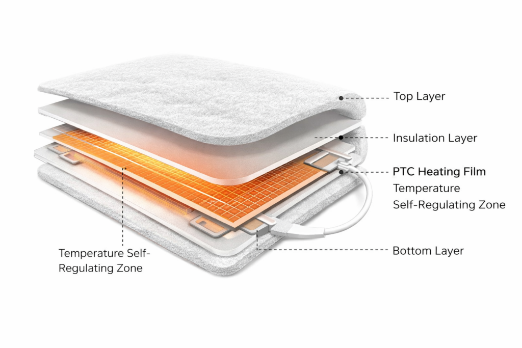 PTC heating film used in pet heating pads for maximum safety.