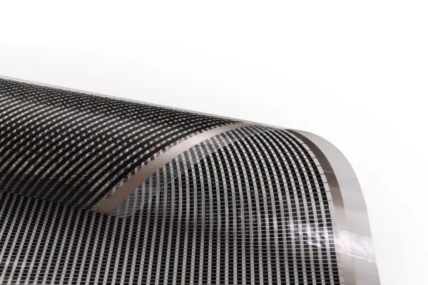 Self-regulating PTC heating film for automotive rearview mirror defogging and clear vision.