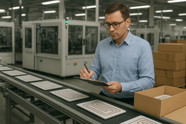 Mass production of heating elements with quality control